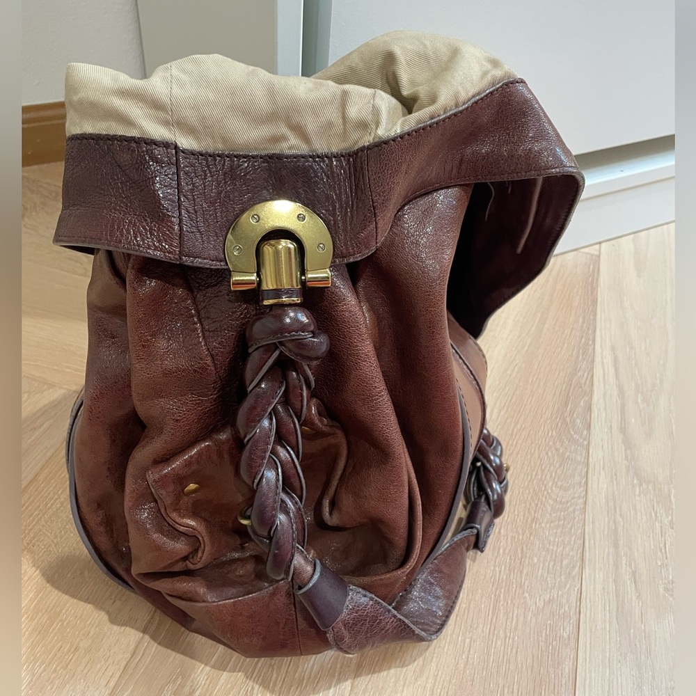 CHLOE Heloise Hobo Cognac Brown Leather Tote Bag - Chloe Shoulder Bag Lambskin - Picture 4 of 16